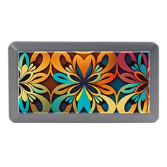 Orange, turquoise and blue pattern  Memory Card Reader (Mini)