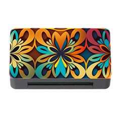 Orange, Turquoise And Blue Pattern  Memory Card Reader With Cf by Sobalvarro