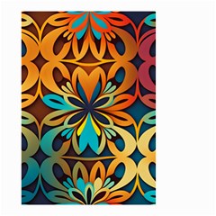 Orange, turquoise and blue pattern  Small Garden Flag (Two Sides)