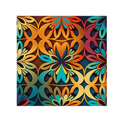 Orange, turquoise and blue pattern  Square Satin Scarf (30  x 30 )