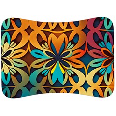 Orange, turquoise and blue pattern  Velour Seat Head Rest Cushion