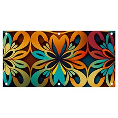 Orange, Turquoise And Blue Pattern  Banner And Sign 4  X 2  by Sobalvarro