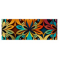 Orange, Turquoise And Blue Pattern  Banner And Sign 8  X 3  by Sobalvarro