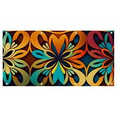 Orange, Turquoise And Blue Pattern  Banner And Sign 8  X 4  by Sobalvarro