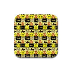 Smily Rubber Square Coaster (4 pack)