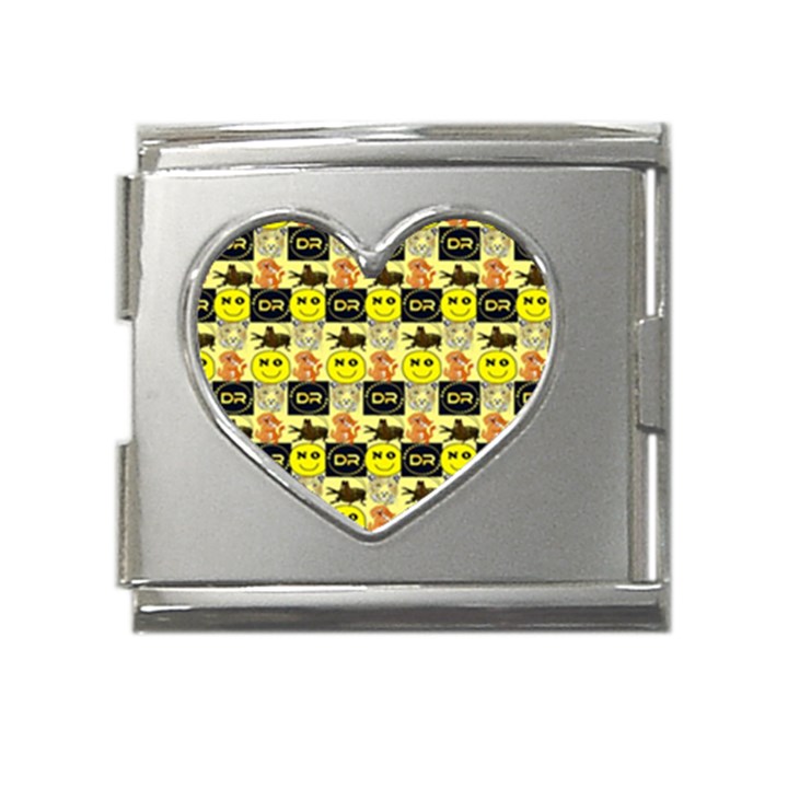 Smily Mega Link Heart Italian Charm (18mm)