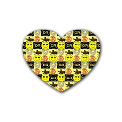 Smily Rubber Heart Coaster (4 pack)