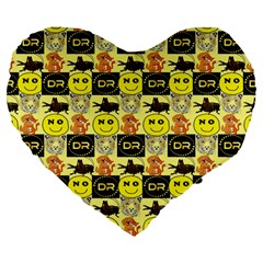 Smily Large 19  Premium Flano Heart Shape Cushions