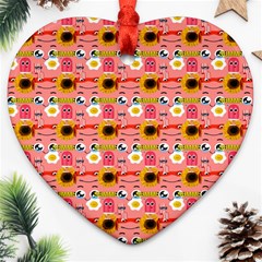 Egg Eyes Heart Ornament (two Sides) by Sparkle