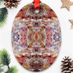 Marbled Confetti Ornament (oval) by kaleidomarblingart