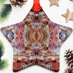 Marbled Confetti Star Ornament (two Sides) by kaleidomarblingart