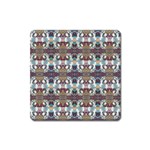 Multicolored Ornate Decorate Pattern Square Magnet Front