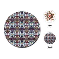 Multicolored Ornate Decorate Pattern Playing Cards Single Design (Round)