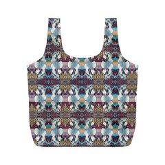 Multicolored Ornate Decorate Pattern Full Print Recycle Bag (M)