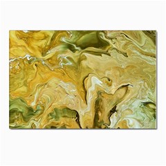 Kaleido Art Gold Postcard 4 x 6  (pkg Of 10) by kaleidomarblingart