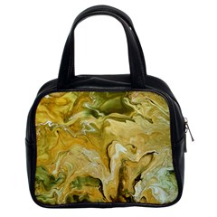 Kaleido Art Gold Classic Handbag (two Sides) by kaleidomarblingart