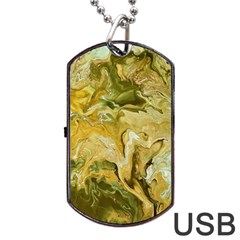 Kaleido Art Gold Dog Tag Usb Flash (two Sides) by kaleidomarblingart