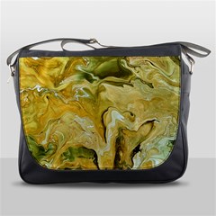 Kaleido Art Gold Messenger Bag by kaleidomarblingart