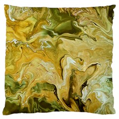 Kaleido Art Gold Large Cushion Case (one Side) by kaleidomarblingart