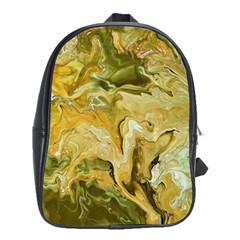 Kaleido Art Gold School Bag (xl) by kaleidomarblingart