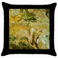 Kaleido Art Gold Throw Pillow Case (black) by kaleidomarblingart