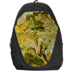 Kaleido Art Gold Backpack Bag by kaleidomarblingart