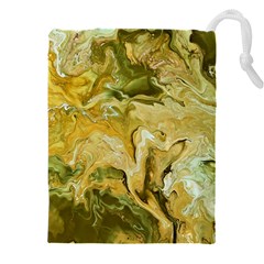 Kaleido Art Gold Drawstring Pouch (4xl) by kaleidomarblingart