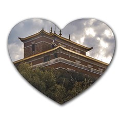 Buddhist Temple, Lavalleja, Uruguay Heart Mousepad by dflcprintsclothing