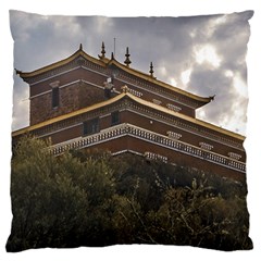 Buddhist Temple, Lavalleja, Uruguay Large Flano Cushion Case (one Side) by dflcprintsclothing