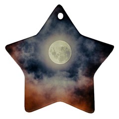 Dark Full Moonscape Midnight Scene Ornament (star) by dflcprintsclothing