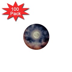 Dark Full Moonscape Midnight Scene 1  Mini Buttons (100 Pack)  by dflcprintsclothing