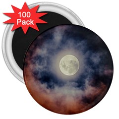 Dark Full Moonscape Midnight Scene 3  Magnets (100 Pack) by dflcprintsclothing