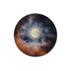 Dark Full Moonscape Midnight Scene Magnet 3  (round) by dflcprintsclothing