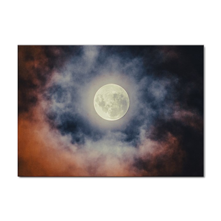 Dark Full Moonscape Midnight Scene Sticker A4 (100 pack)