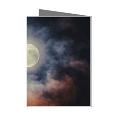 Dark Full Moonscape Midnight Scene Mini Greeting Cards (pkg Of 8)