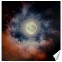 Dark Full Moonscape Midnight Scene Canvas 16  X 16  by dflcprintsclothing