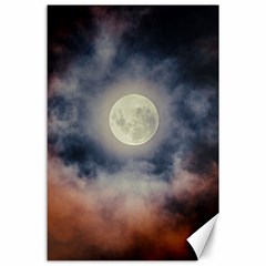 Dark Full Moonscape Midnight Scene Canvas 24  X 36  by dflcprintsclothing