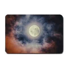 Dark Full Moonscape Midnight Scene Small Doormat by dflcprintsclothing