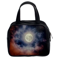 Dark Full Moonscape Midnight Scene Classic Handbag (two Sides)