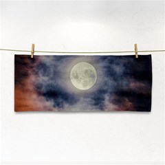 Dark Full Moonscape Midnight Scene Hand Towel by dflcprintsclothing