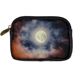 Dark Full Moonscape Midnight Scene Digital Camera Leather Case