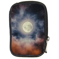 Dark Full Moonscape Midnight Scene Compact Camera Leather Case by dflcprintsclothing