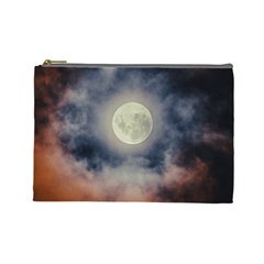 Dark Full Moonscape Midnight Scene Cosmetic Bag (large) by dflcprintsclothing