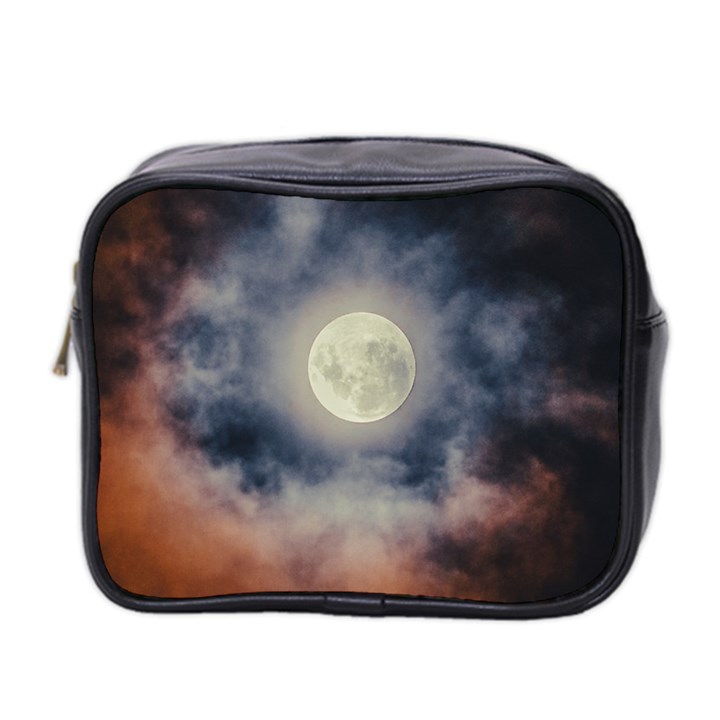 Dark Full Moonscape Midnight Scene Mini Toiletries Bag (Two Sides)