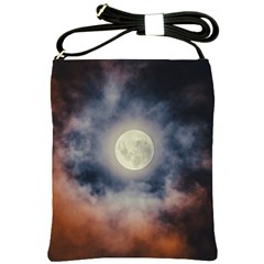 Dark Full Moonscape Midnight Scene Shoulder Sling Bag by dflcprintsclothing