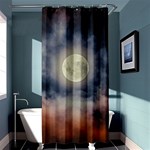 Dark Full Moonscape Midnight Scene Shower Curtain 36  x 72  (Stall)  Curtain(36 X72 ) - 33.26 x66.24  Curtain(36 X72 )