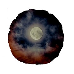 Dark Full Moonscape Midnight Scene Standard 15  Premium Round Cushions by dflcprintsclothing