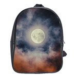 Dark Full Moonscape Midnight Scene School Bag (XL) Front