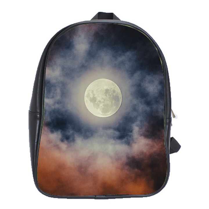 Dark Full Moonscape Midnight Scene School Bag (XL)