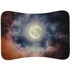 Dark Full Moonscape Midnight Scene Velour Seat Head Rest Cushion by dflcprintsclothing